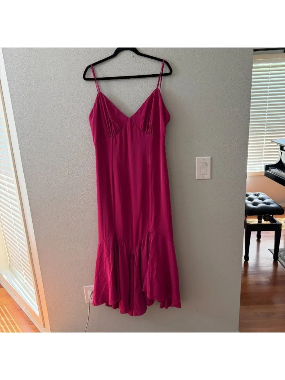 Abercrombie & Fitch Mermaid Slip Maxi Dress Gown Pink XL